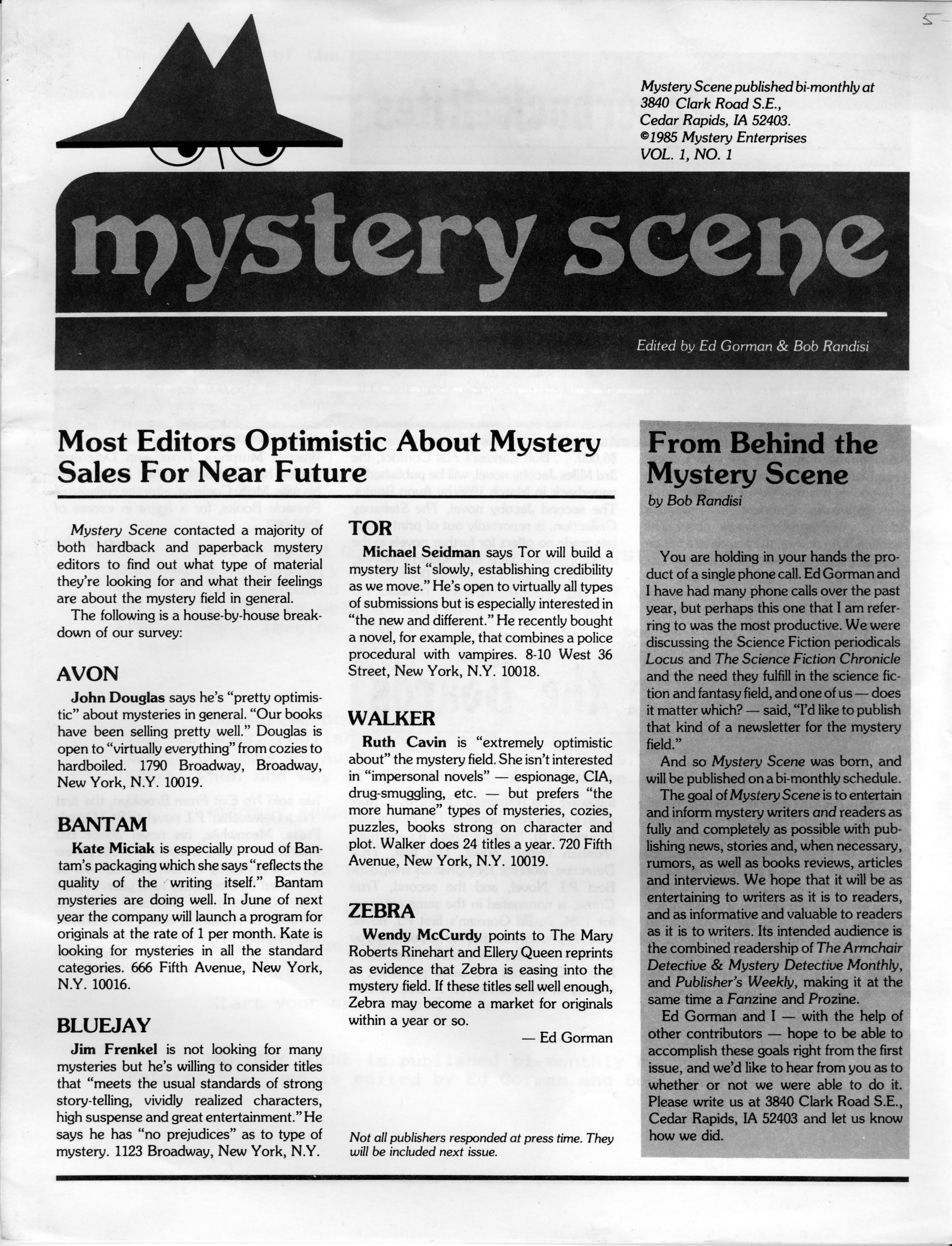 Mystery Scene Issue #1