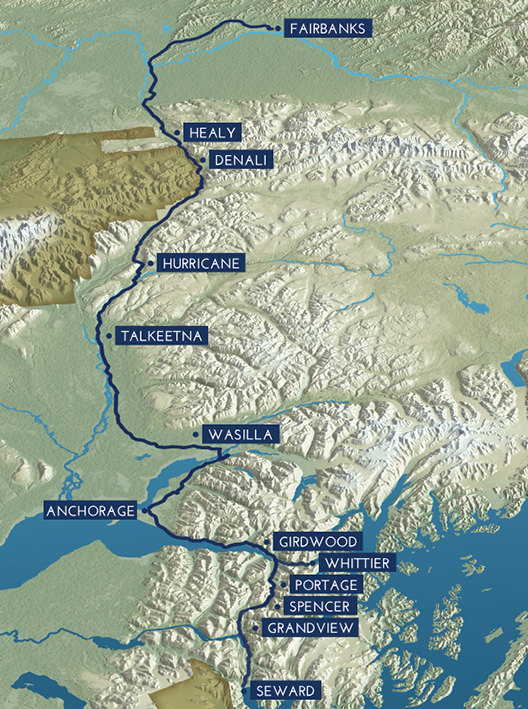 Alaska Railroad map